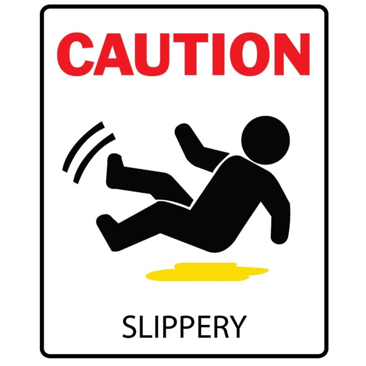 Picture of Sign Label Caution slippery