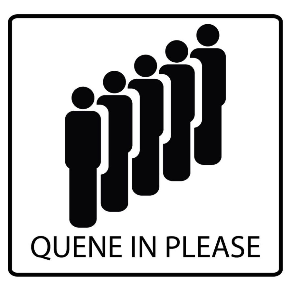 Picture of Sign Label Quene in please (7cm width)