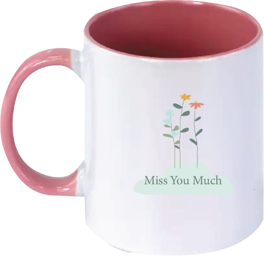 Picture of Cup(Printed Miss you much pink)