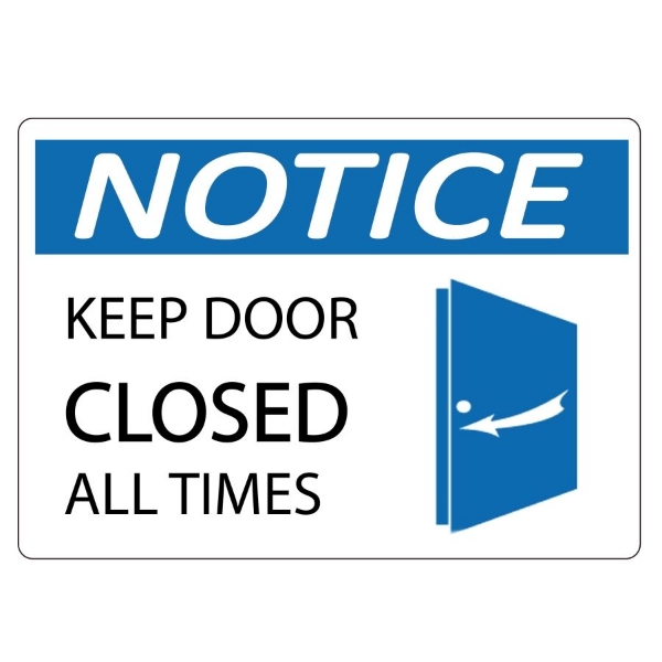 Picture of Sign Label  Keep door closed all times (18cm width)
