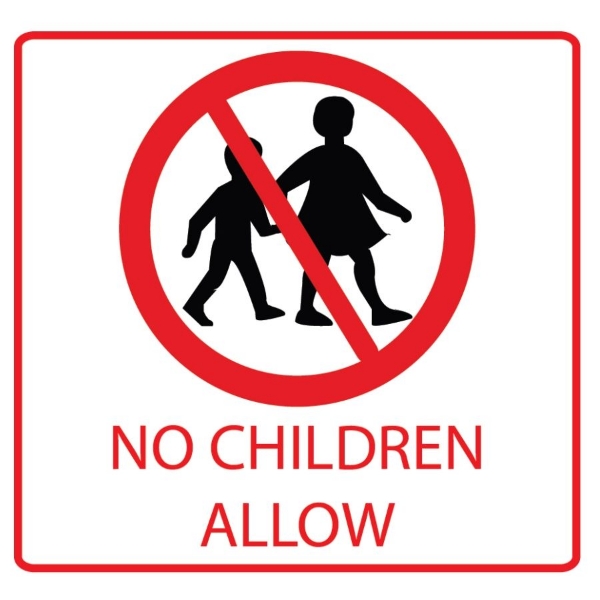 Picture of Sign Label  No children allow (7cm width)