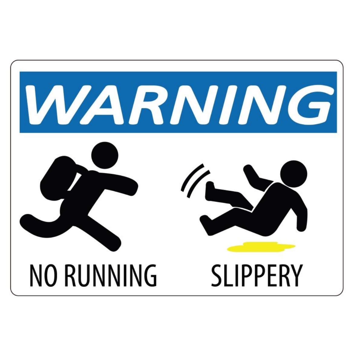 Picture of Sign Label No running slippery