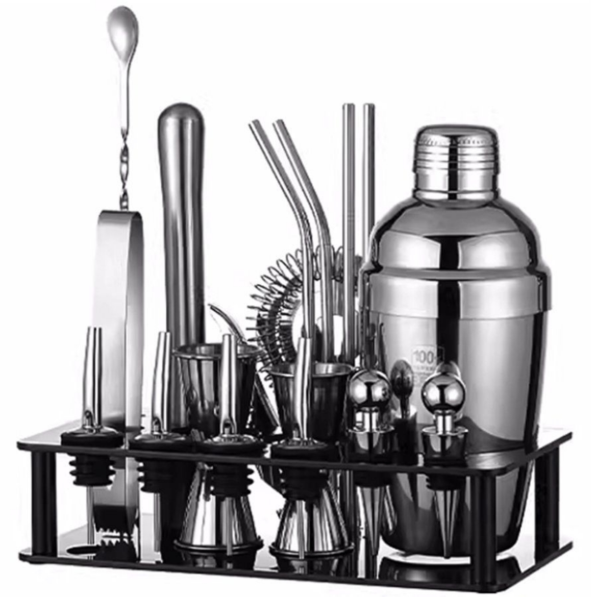 Picture of cocktail shaker stainless steel 500ml set 19 pieces
