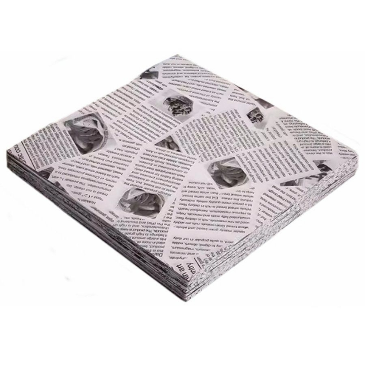 Picture of tray paper food-grade oil-proof white newspaper 30cm*30cm 500 pcs
