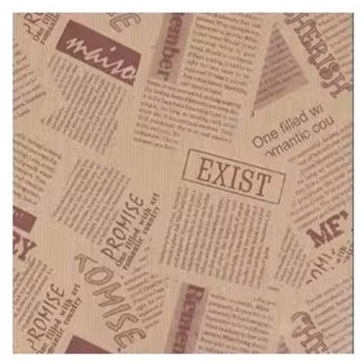 Picture of tray paper food-grade oil-proof English newspaper 18cm*18cm