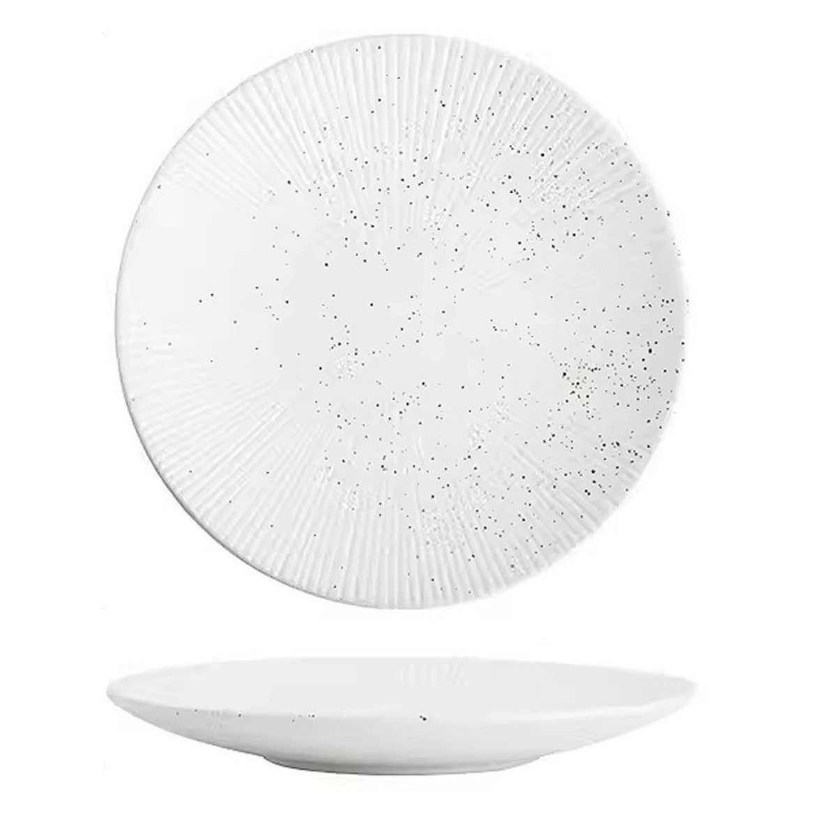 Picture of plate pure white shallow plate with stripes diameter 26.5cm 