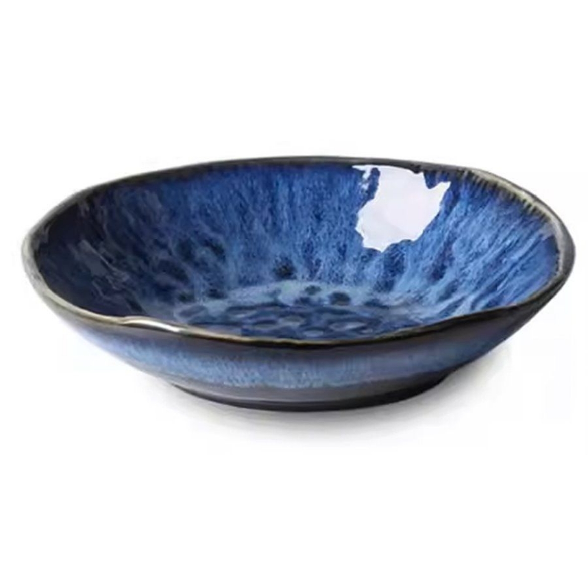 Picture of plate deep irregular shape misty blue 7.5 inch 