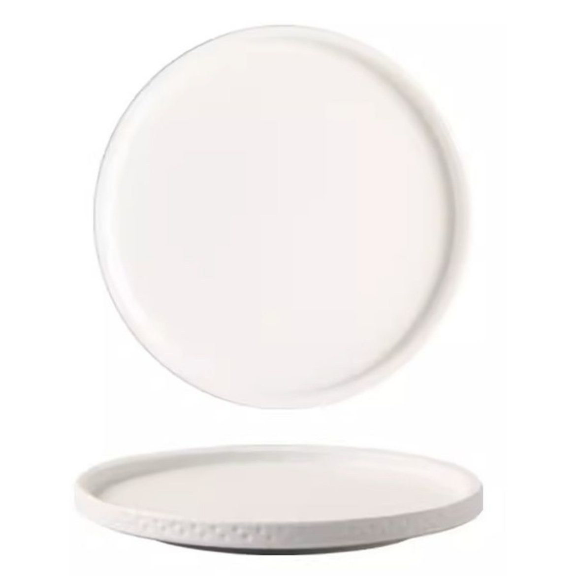 Picture of plate frosted white straight-edged 10-inch 
