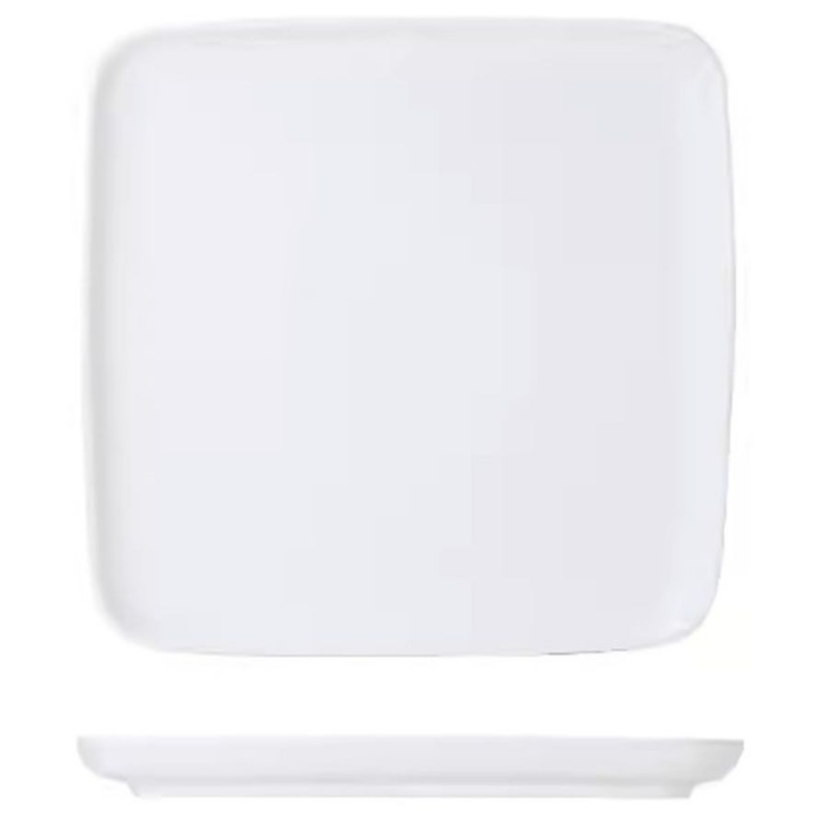 Picture of plate frosted square plate 10-inch white