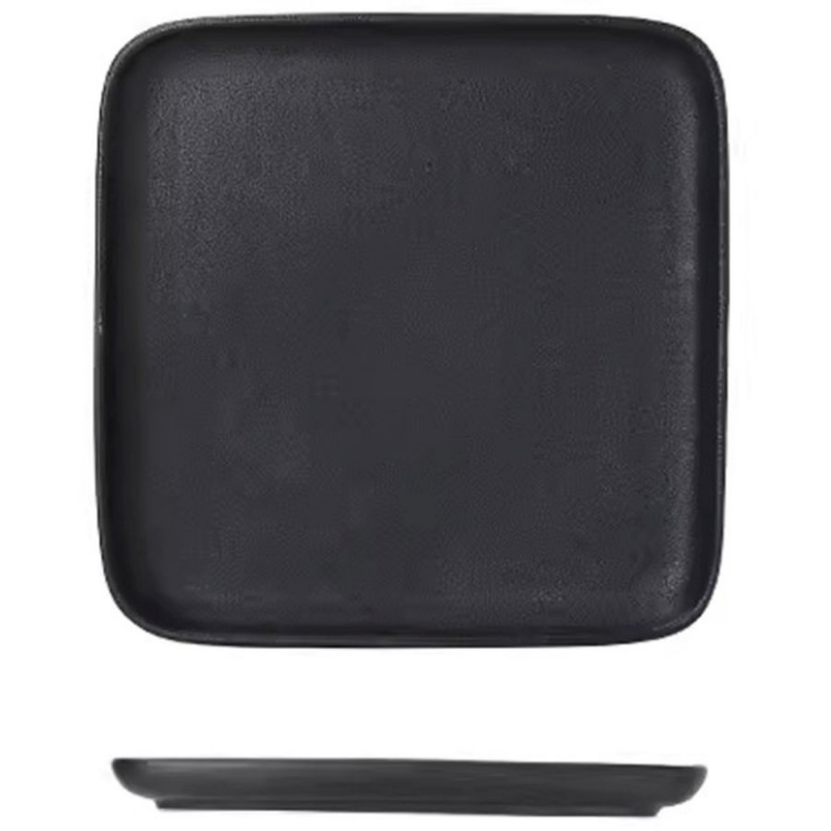 Picture of plate frosted square plate 10-inch black
