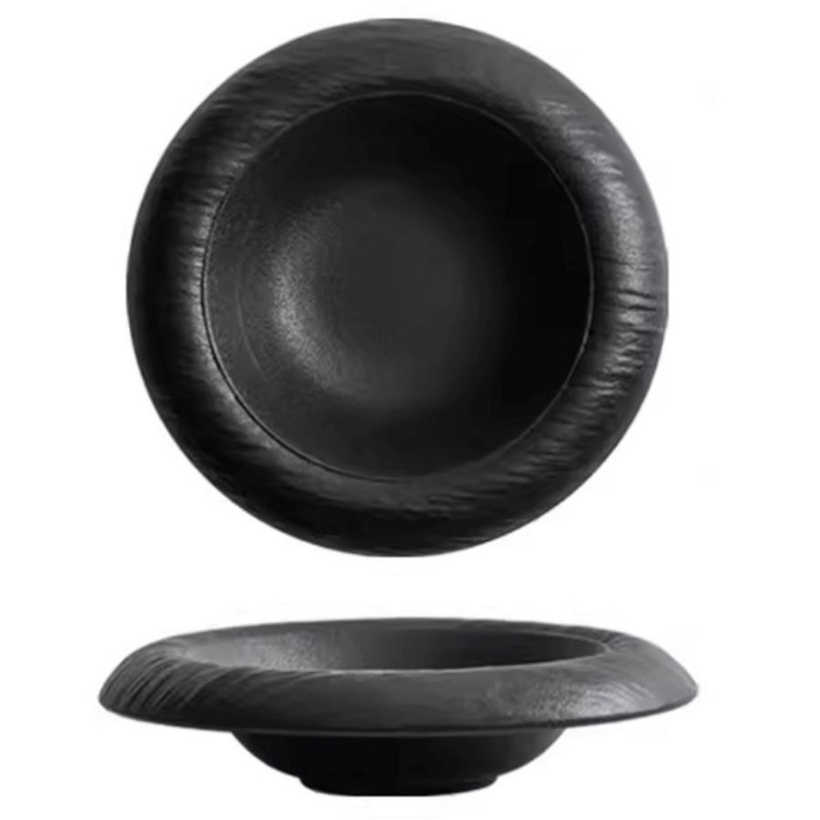 Picture of bowl stone-patterned frosted black 9 inches