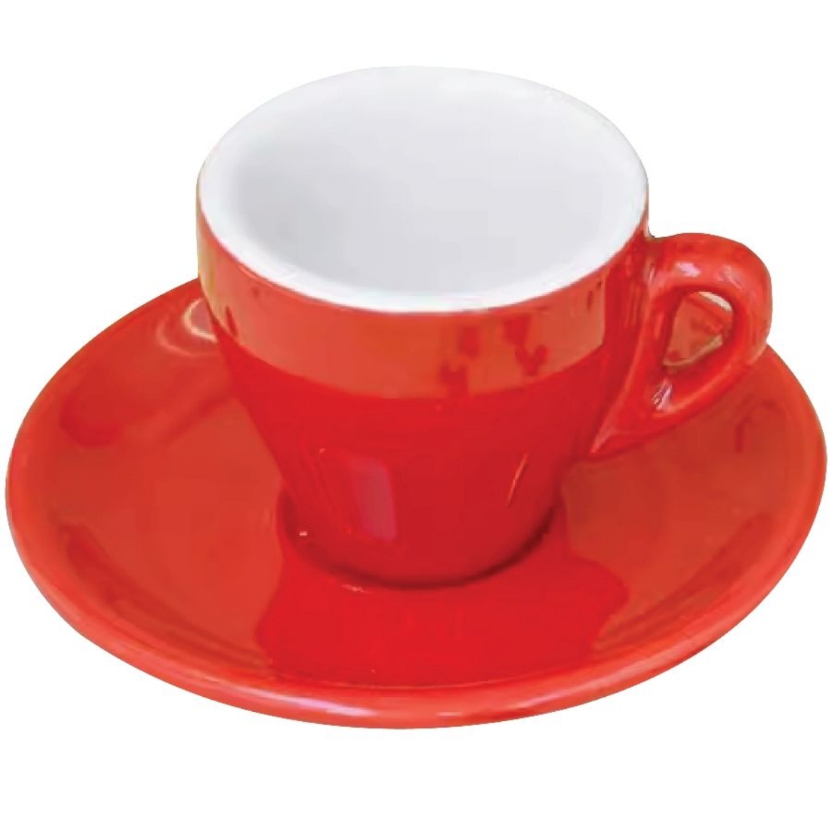 Picture of cup expresso coffee blood orange with plate