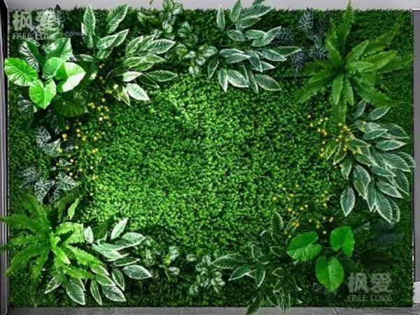 Picture of artificial plant wall green plant with flowers