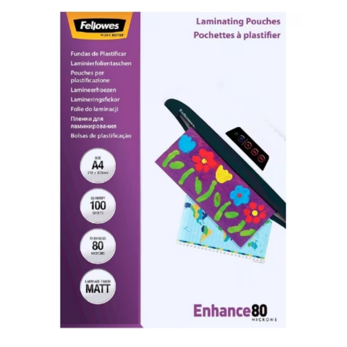 Picture of A4 80 Micron Laminating Pouch Matte 100 Pack 