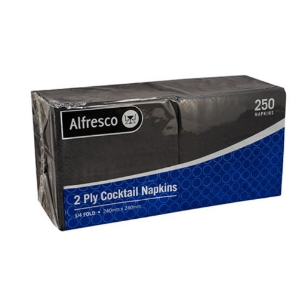 Picture of Cocktail Napkin Blk 2Ply Alfresco 250pcs