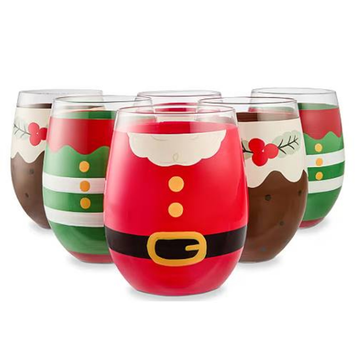 Picture of 6 Christmas Stemless Glasses 