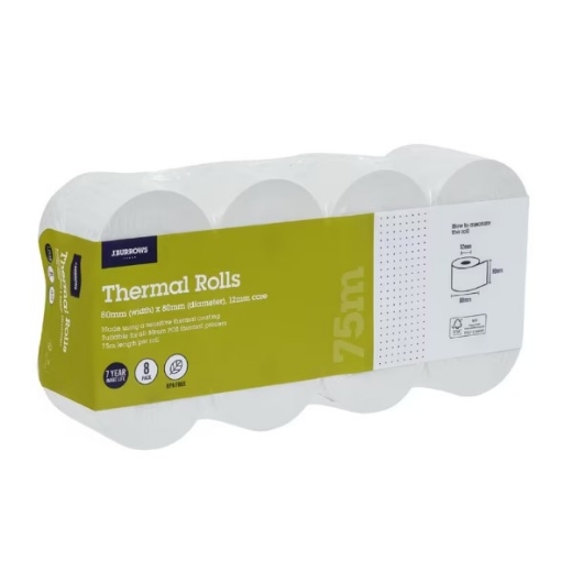 Picture of Thermal Pos Register Rolls Basics White 57*35mm
