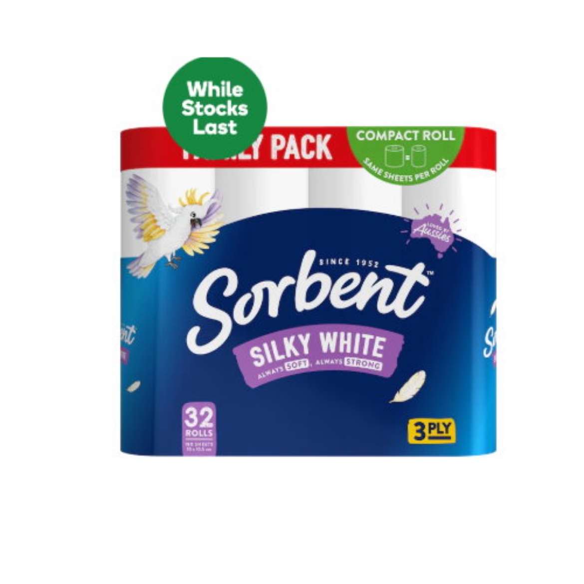 Picture of Sorbent Silky White 3 Ply Toilet Tissue 32 pack