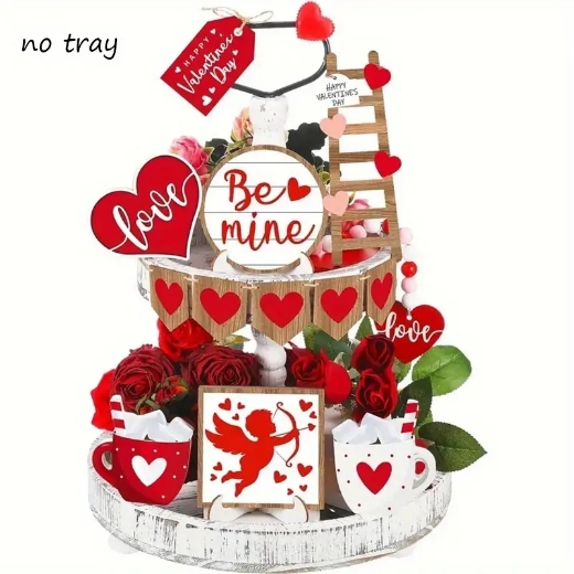 Picture of Tray Set Valentine's Day Cupid Tiered