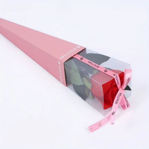 Picture of Gift Boxes folding bouquet for rose pink