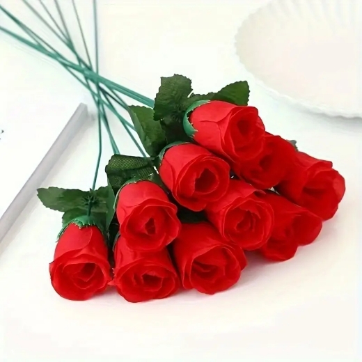 Picture of Artificial flower Rose Red 20 pcs