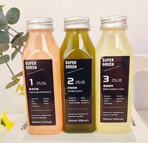Picture of Square Plastic Bottle 350ml Takeaway Packaging Empty Bottle