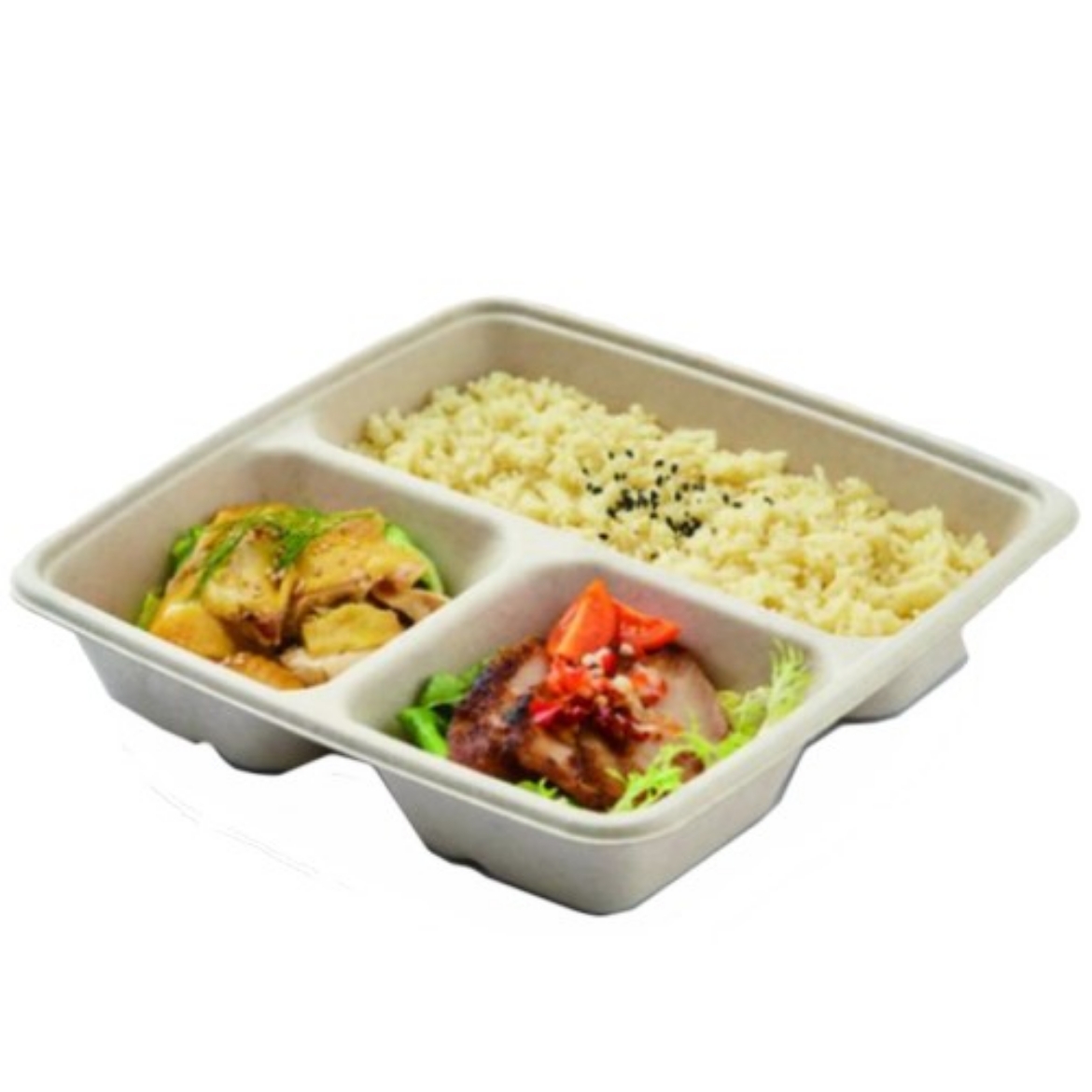 Picture of Sabert Pulp 3 Compartment 9×9” Tray