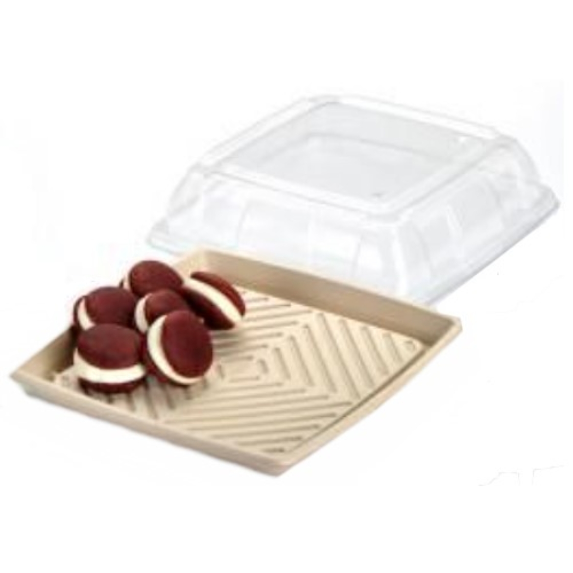 图片 Sabert Clear Lid PET for 12″ Square Pulp Platter-Sabert 