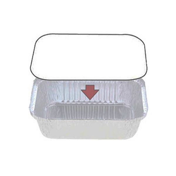 Picture of Container Foil Large Takeaway Tray Board Foil Lid Bx/500-Oblong