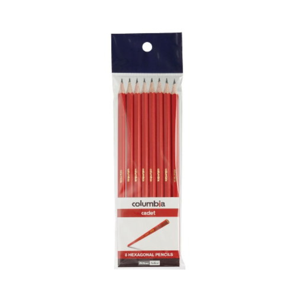 Picture of Cadet Hexagonal Graphite Pencils HB 8 Pack-Columbia