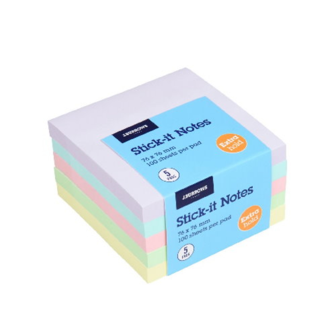 Picture of Stick It Notes 76x76mm Pastel 5 Pack-J.Burrows