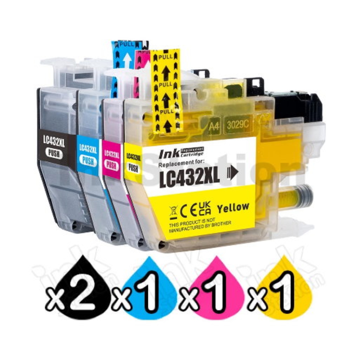 Picture of 5 Pack Brother LC-432XL Compatible Ink Bottle Combo [2BK, 1C, 1M, 1Y]