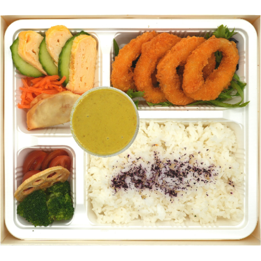 Picture of Yellow Curry & Calamari Bento