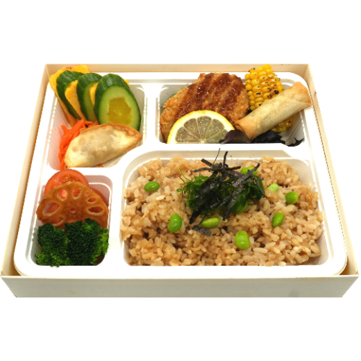 Picture of Takikomi Rice with Corn Croquette Bento(V)