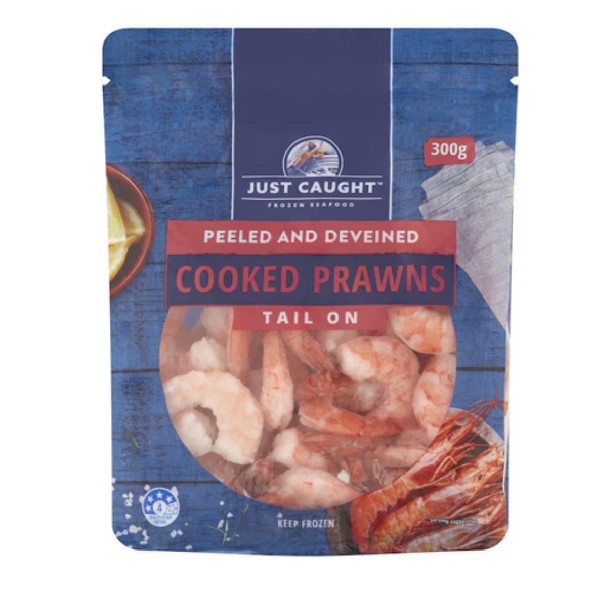 图片 Prawns Cooked Tail On 300g-Just Caught
