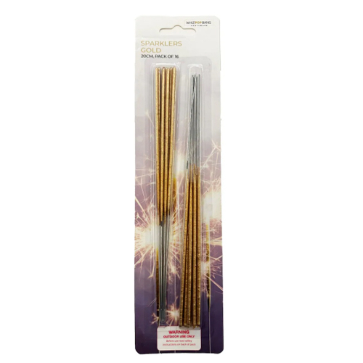 图片 Gold Sparklers 20cm 16 pack-Whiz Pop Bang