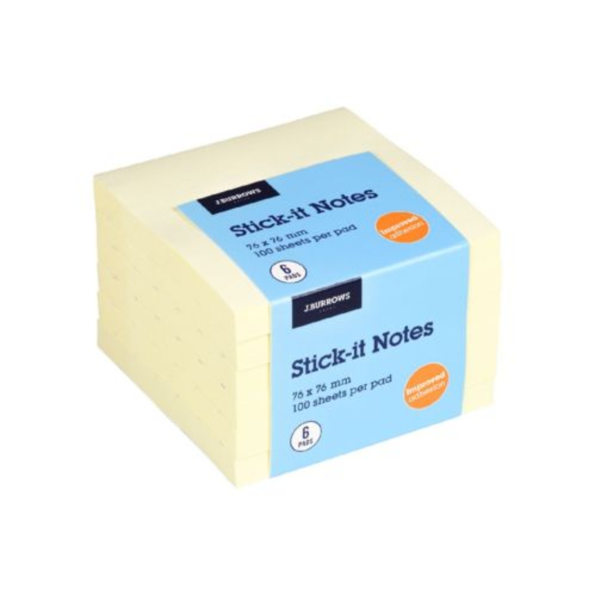 Stick It Notes 76x76mm Yellow 6 Pack-J.Burrows の画像