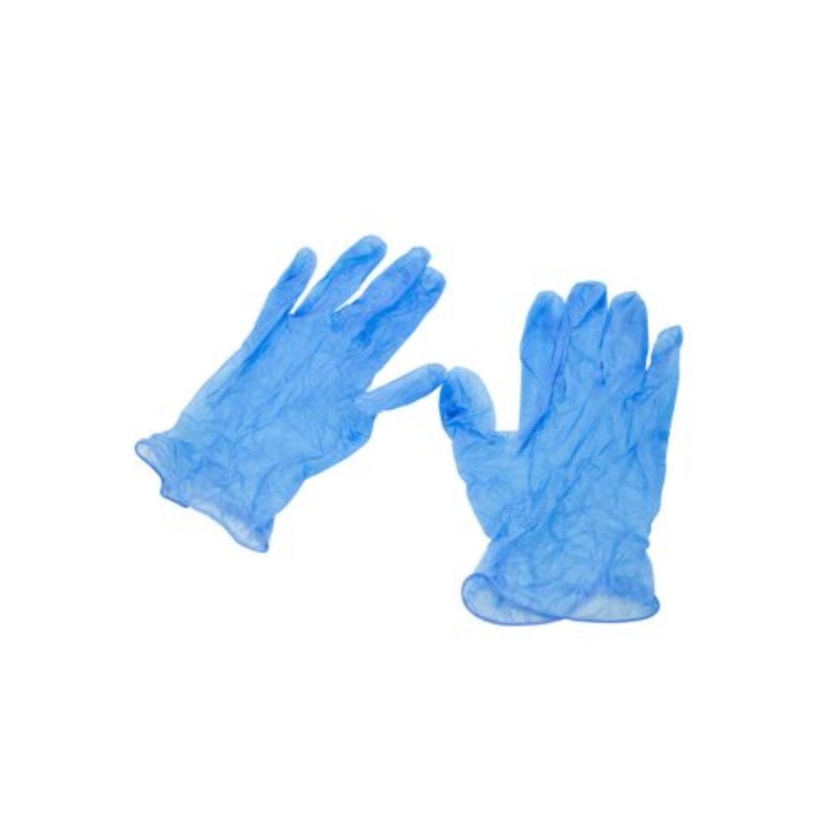Gloves Vinyl Blue Medium 100pcs-WORKPLACE の画像