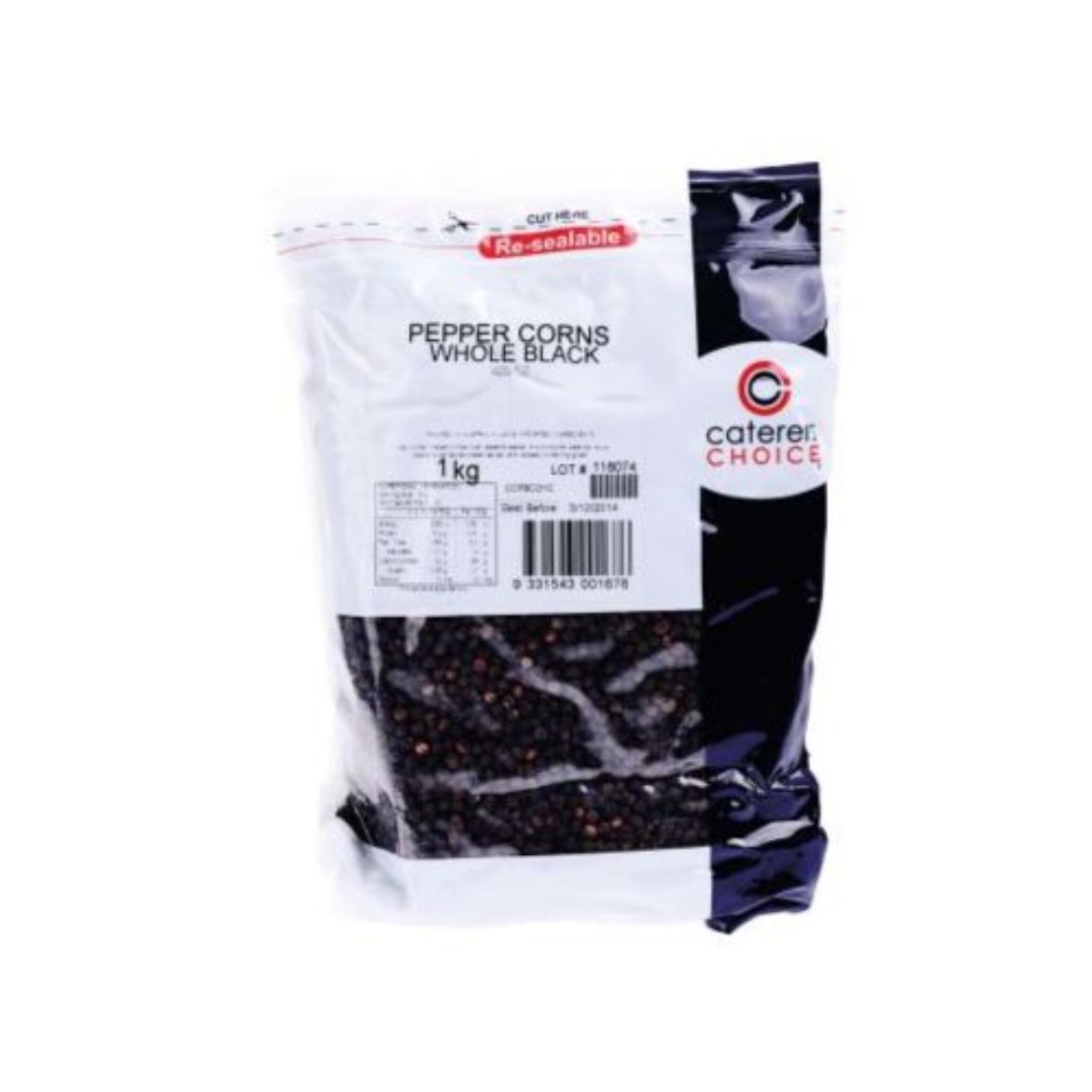 图片 Pepper Black Cracked 1kg-CATERERS CHOICE