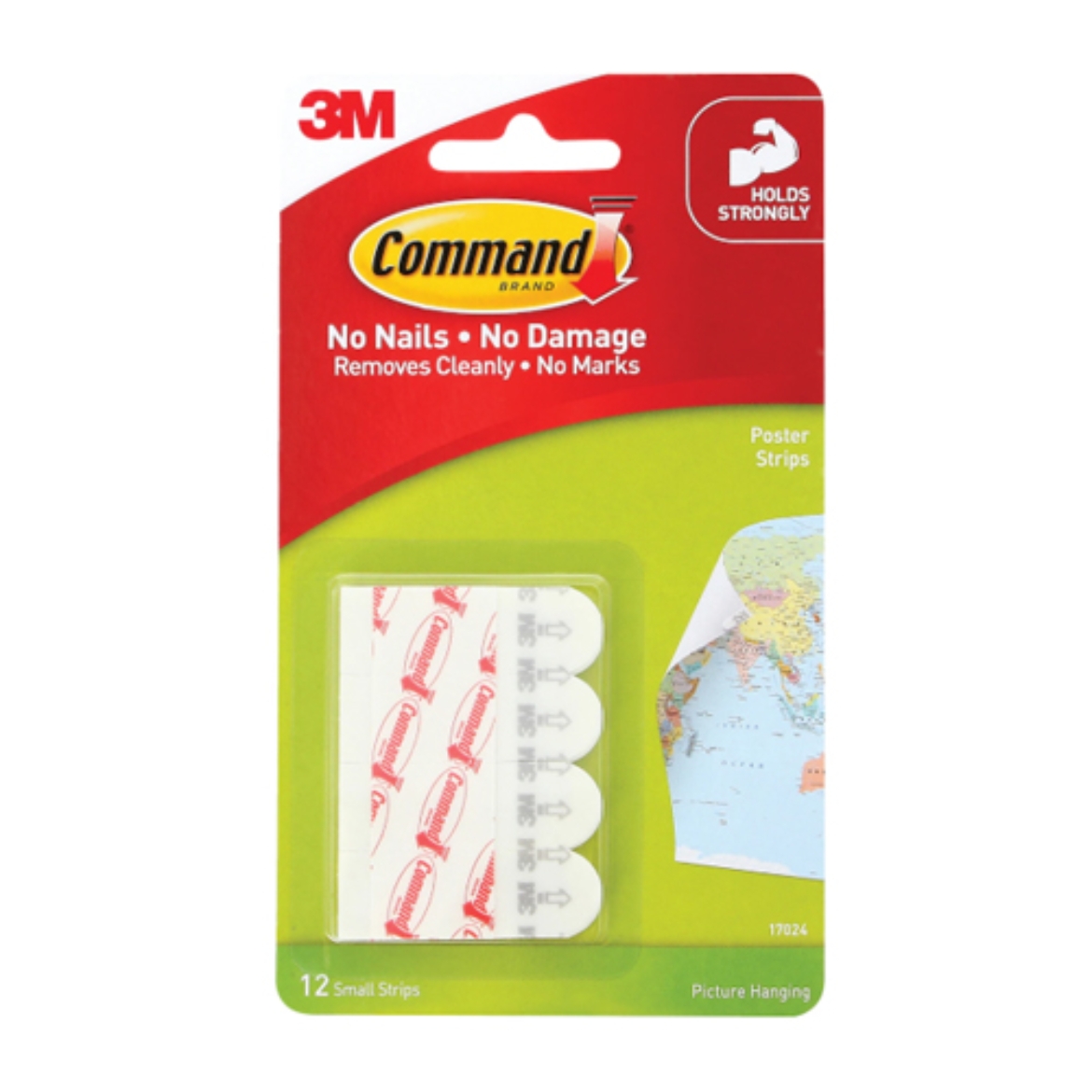 Picture of Adhesive Poster Strips Small 12 pack-3M Command 