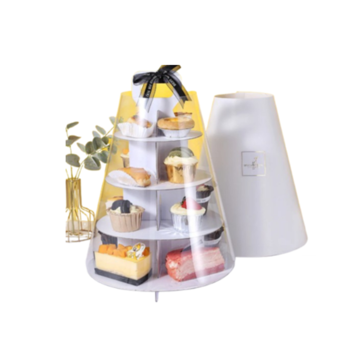 Takeaway High Tea Stand with Clear Cover の画像