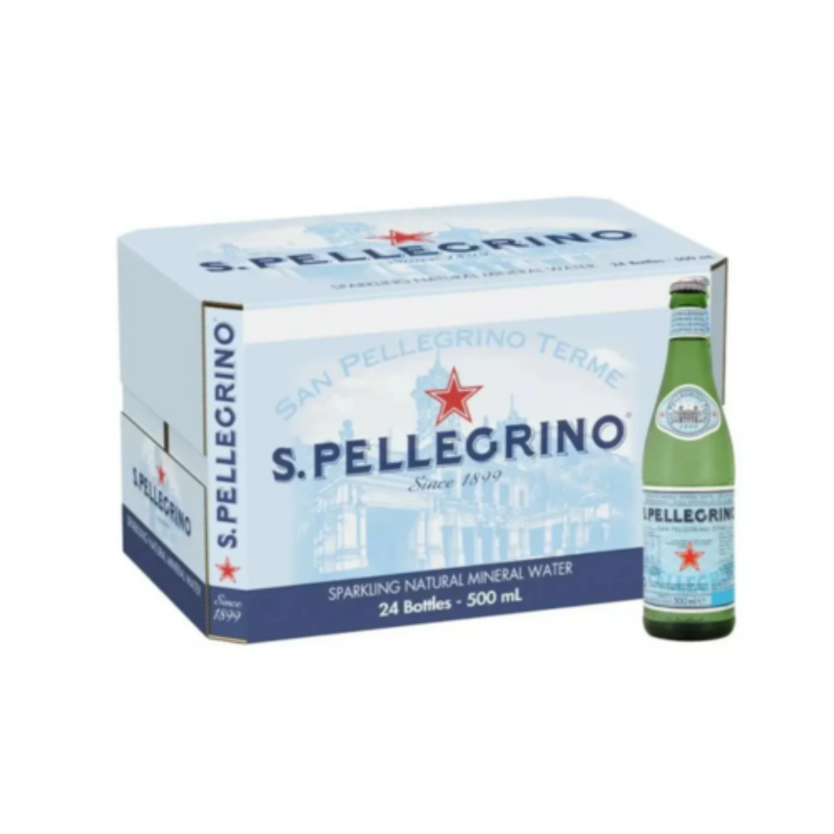 Mineral Water Sparkling Glass 24x500ml-SAN PELLEGRINO の画像