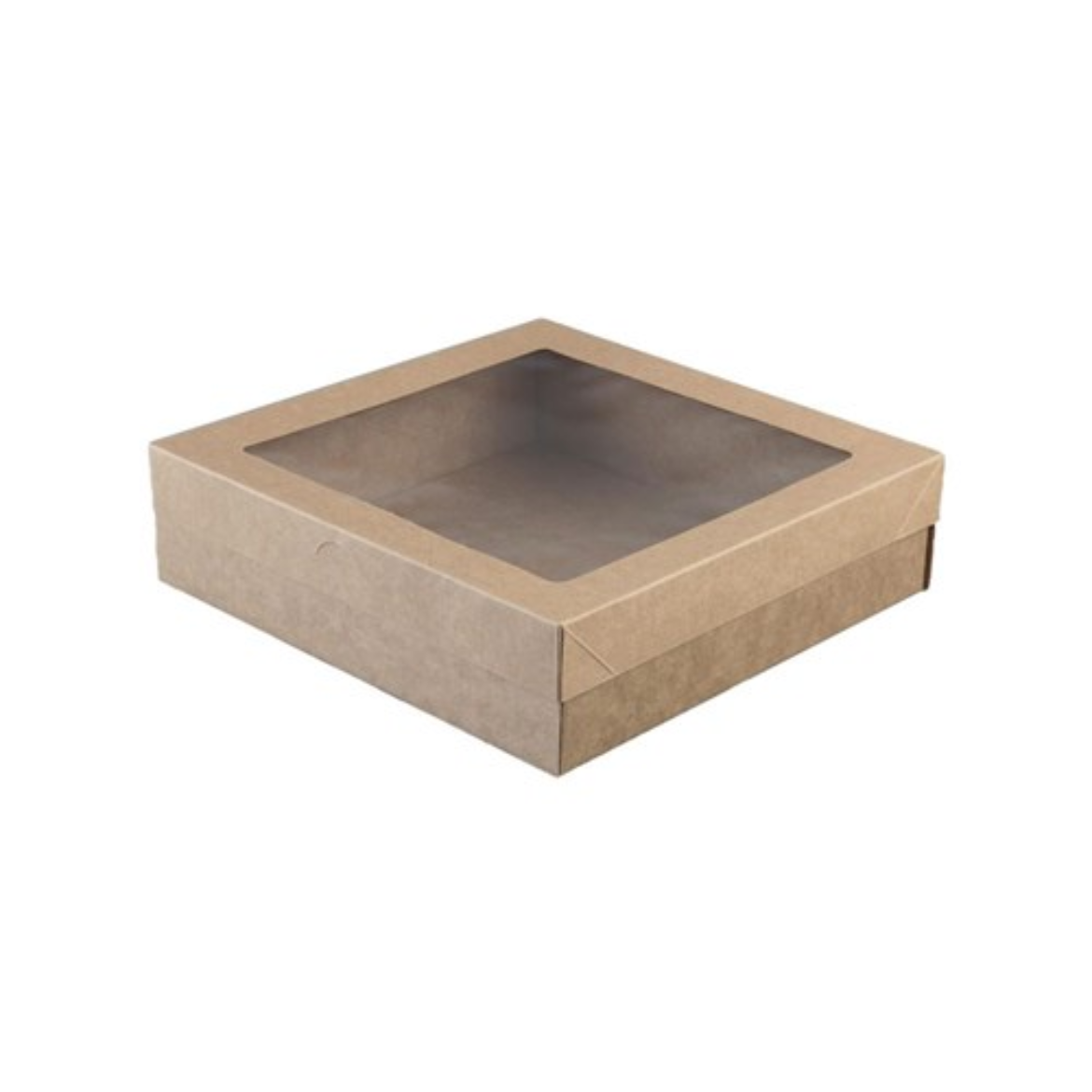 Picture of Catering Box Lid Kraft Brown/ Clear Suits 225mm