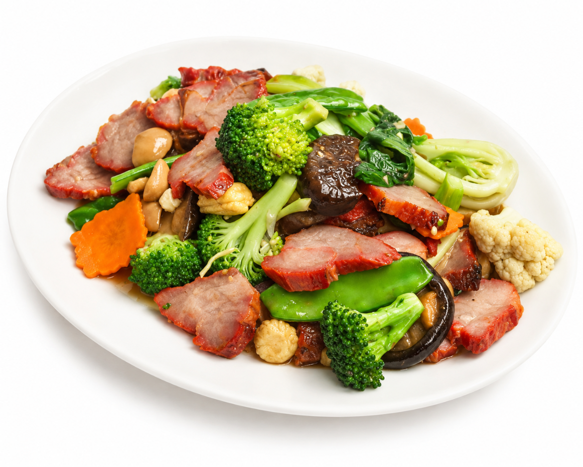Barbecued Pork with Mushrooms and Vegetables の画像