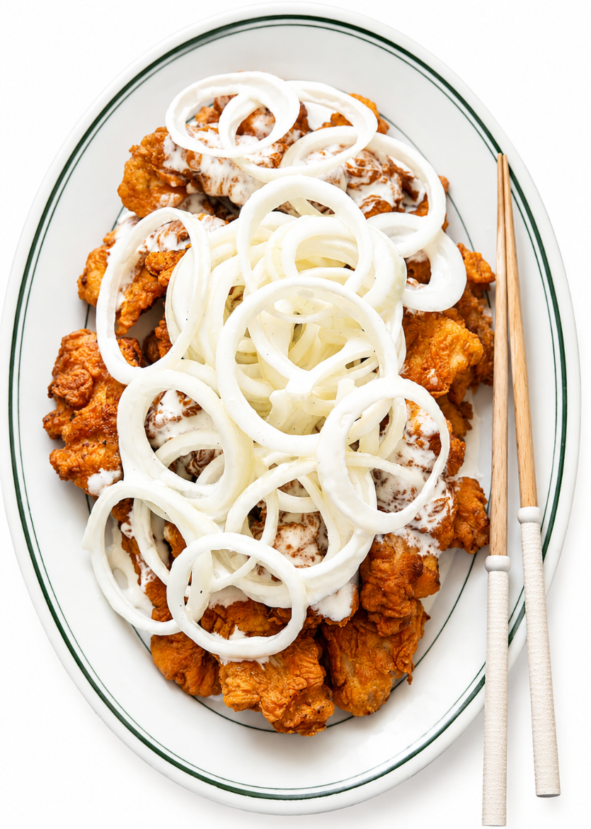Picture of Korean Fried Boneless Chicken with Creamy Onion Garlic Sauce